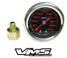 Vms Mustang 1 12 100psi Black Red Fuel Pressure Gauge Liquid Filled 116 To 18 Vms Mustang 1 12 100psi Black Red Fuel Pressure Gauge Liquid Filled 116 To 18
