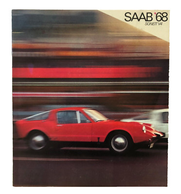 1968 Saab Sonett V4 Sales Brochure Color Car Photos Sweden Toy Features Vintage