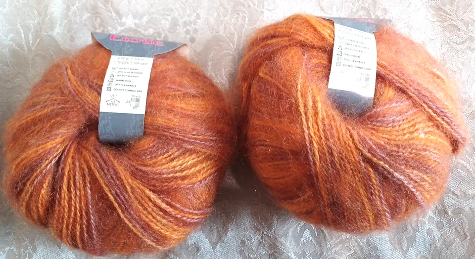 Cascade Yarns 2 Bollicine Italy Etoile Kid Mohair Acrylic Orange 111 936 - Image 3 of 4