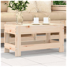 Garden Footstool 62x30x32 cm Untreated Solid Pine Wood Foldable Side Table Seat