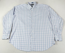 Peter Millar Shirt Mens XL Blue Plaid Long Sleeve Button Down Cotton Casual