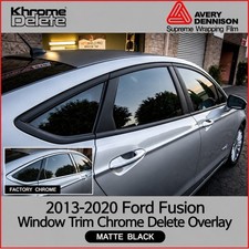 Matte Black Chrome Delete Vinyl Overlay For 2013-2020 Ford Fusion Matte Black Chrome Delete Vinyl Overlay For 2013-2020 Ford Fusion