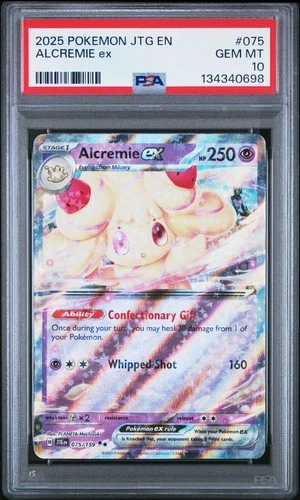 2025 POKEMON JTG EN-JOURNEY TOGETHER #075 ALCREMIE EX PSA 10