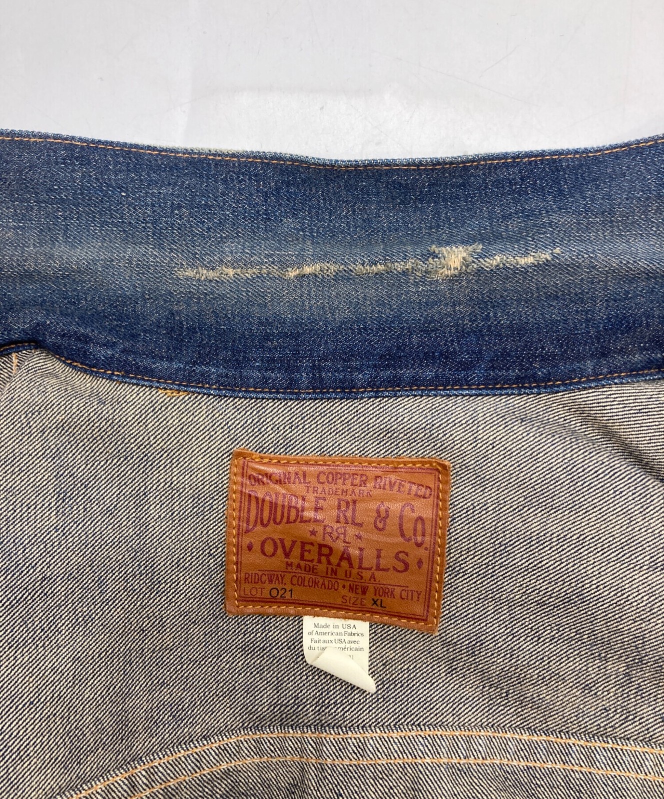 RRL RALPH LAUREN 2nd Denim Jacket Indigo Men's Size XL Made in USA Pre-Owned image 9
