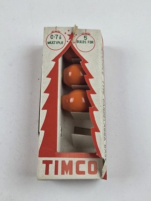 Vintage Timco Orange C-7 1/2 Christmas Bulbs. 3 Pack. (F22)