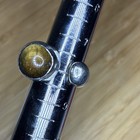 Modern .925  Silver Ring with Tiger's Eye Cabochon, Open Band, Size 8 — photo 1