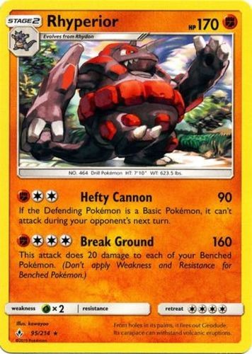 Rhyperior - 95/214 - Rare LP Unbroken Bonds