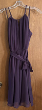 Davids Bridal Beaded Straps Dark Purple Special Occasion Dress Size 6 With Sash