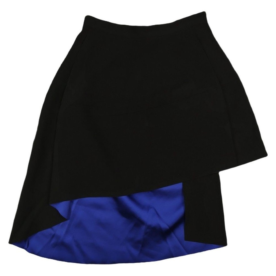 COS Skirt Womens MEDIUM Black Asymmetric High Low Overlay Lined Back Zip M