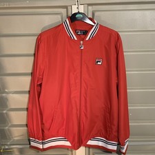 Fila Vintage White Line Tracksuit Jacket Mens Size XL 