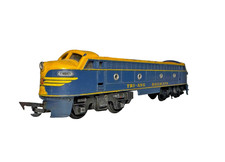TRI-ANG OO R159 DOUBLE END TRANSCONTINENTAL BLUE/YELLOW LOCO SPARE AND REPAIR