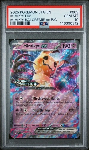 PSA 10 GEM MINT Pokemon Mimikyu 69/159 Journey Together Stamped