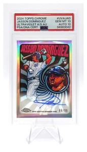 2024 Topps Chrome Jasson Dominguez UltaViolet RC Ref Auto /99 PSA GEM MT 10/10