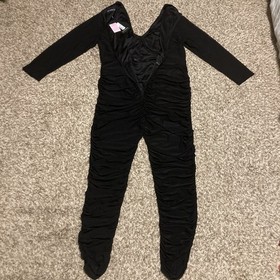 *NWT* PrettyLittleThing PLT Black Ruched Mesh Baddie Jumpsuit, Sz 22, Underwire