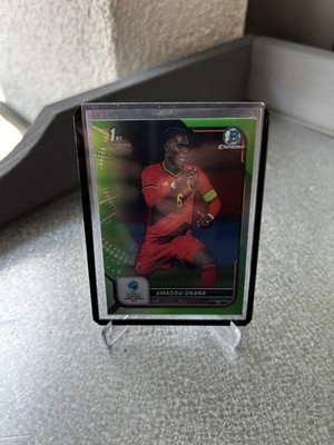 AMADOU ONANA 2022 Bowman Chrome UEFA Under 21 1st GREEN REFRACTOR Belgium #d/199