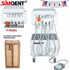 Portable Dental Unit Mobile Delivery Air Compressor Syringe Suction System 4Hole
