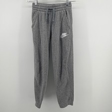 Nike Kids Gray Jogger Sweatpants Size M Logo Athletic Casual Comfort
