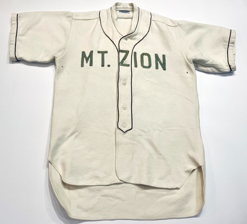 Vintage Finer Sport Goods Mt. Zion Flannel Baseball Jersey Sz L USA Stitched