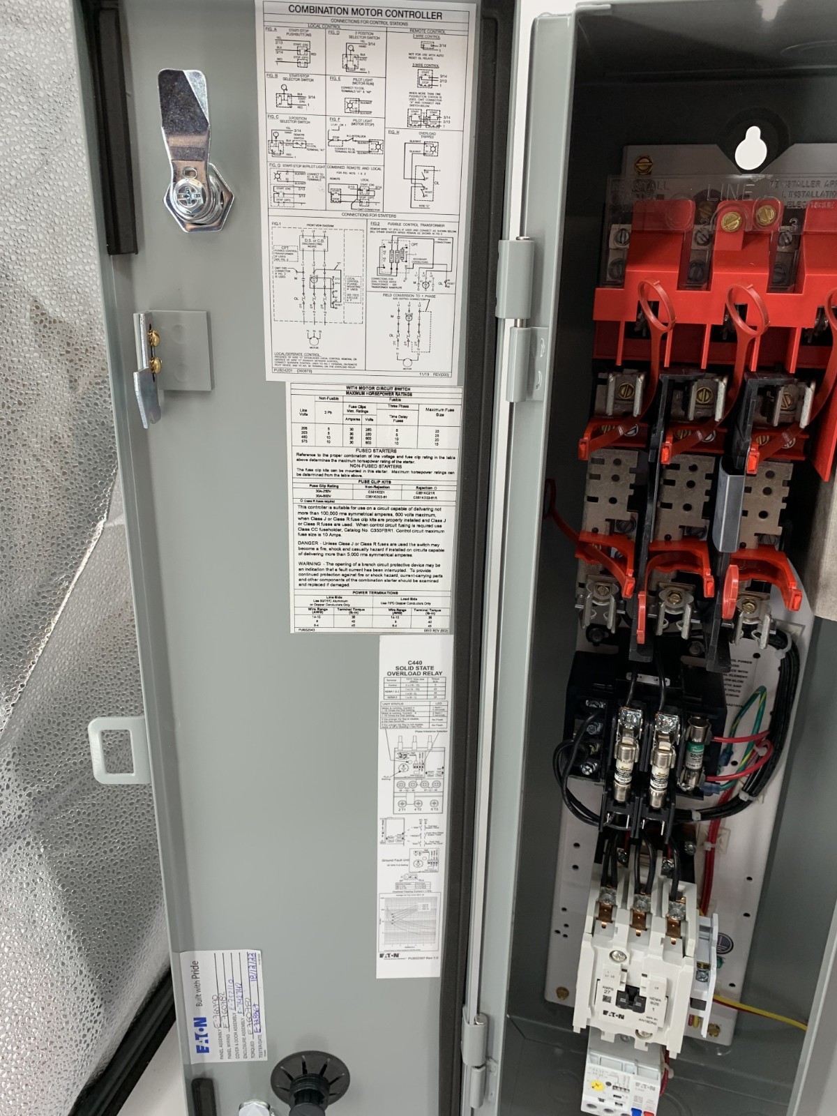 Eaton ECN1811CHC Freedom Non-Reversing Combination Starter NEMA 1 30A 460V/60 Hz