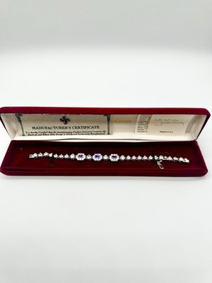 Camrose & Kross Jackie Kennedy Tanzanite Color Silver Tone Bracelet W/Rhinestone