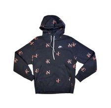 Nike Hoodie Sportswear Club All Over Print Black Pullover Men S Swoosh Logo
