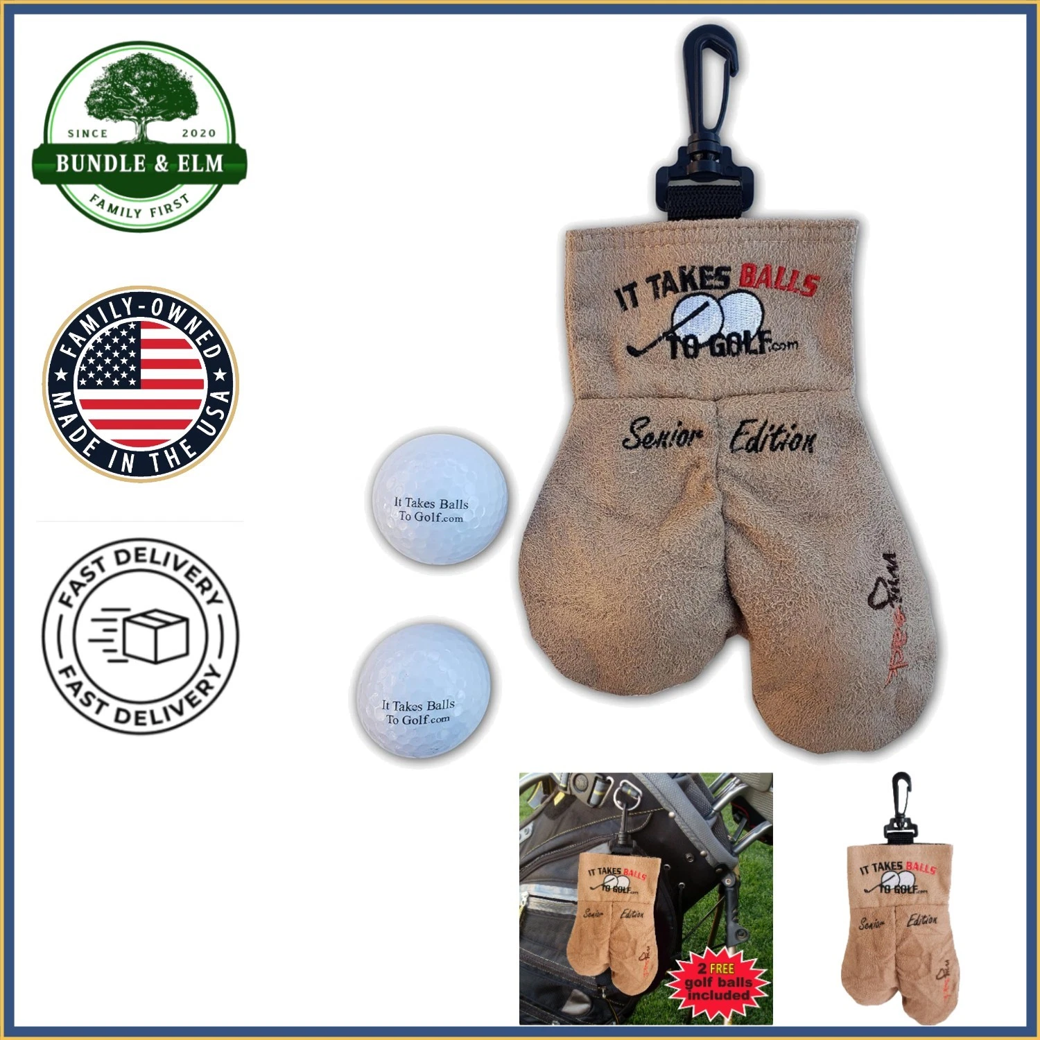 Durable Golf Ball Storage Bag with Drawstring for Tees and Gloves Organizer
