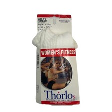 VTG Socks Women's Thorlos Fitness AX-11 Thorlon Acrylic White 9-11 90's NOS Crew