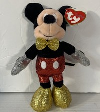 TY Disney Sparkle 7 In Beanie Buddy MICKEY MOUSE Stuffed Animal Plush NWT