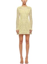 Simkhai Womens McCall Long Sleeve Lace Mini Dress 8 Sulfur - NWT $895
