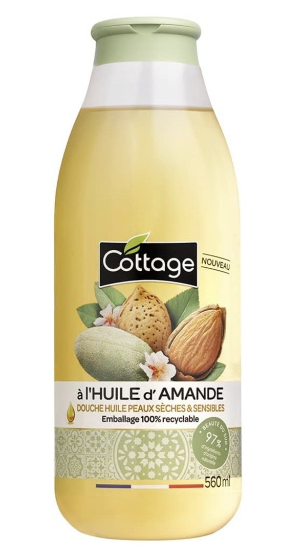 Douche Cottage à l'huile d'amande douce en format 560ml pour la famille - Lot de 2