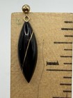 Vintage 14K Gold Black Stone Dangle Earrings Repair Estate 2.30g — photo 5
