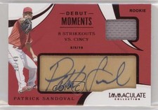 2020 Panini Immaculate Debut Moments Relics 30/49 Patrick Sandoval Auto 4l3