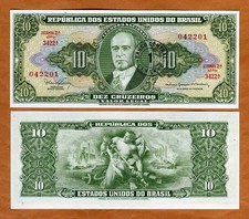 Brazil, 1 centavo on 10 cruzeiros P-183b ND (1967), UNC