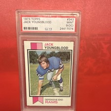 Topps 1973 Jack Youngblood Rookie Base #343 Los Angeles Rams PSA Mint Football