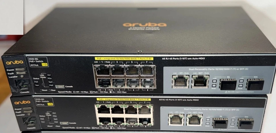 2x ARUBA HPE J9774A - 2530-8G-PoEP w/o PWR - Bild 1 von 1