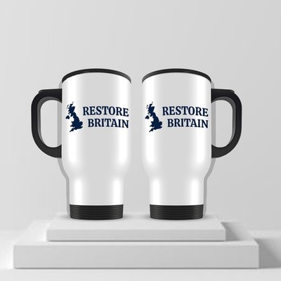 Restore Britain - 14 Unzen Edelstahlbecher Reisebecher politisches Geschenk