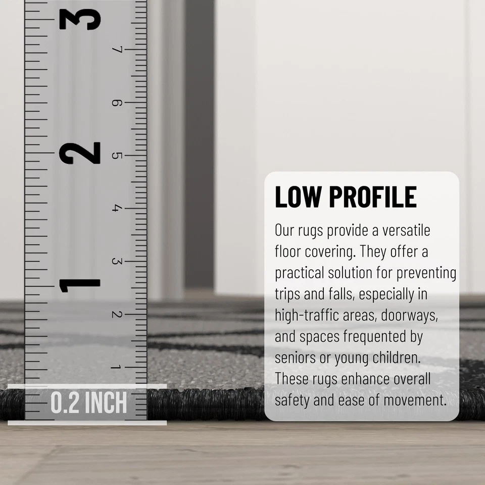 Alfombras de 5' x 6'6" para sala de estar alfombra de área enrejado para dormitorio - antideslizante duradera... Foto 4 de 4