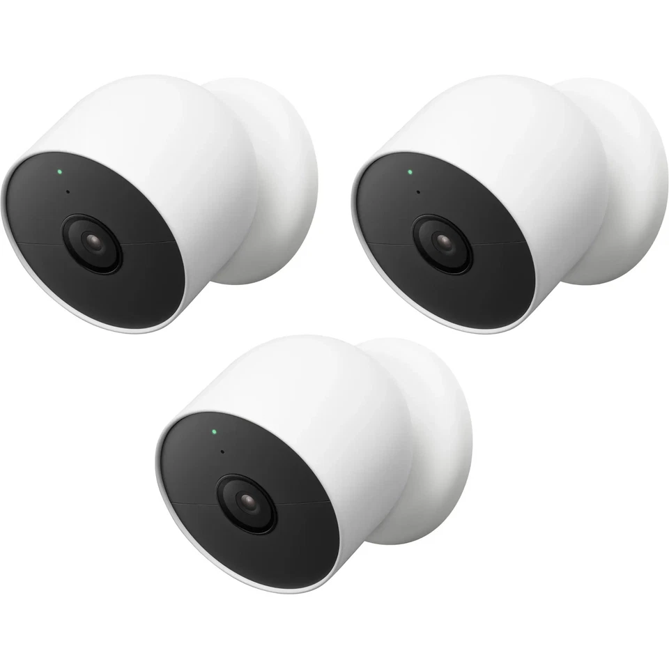 Google Nest 1080p Indoor/Outdoor Battery-Operated Security Camera 2nd Gen - 3PK