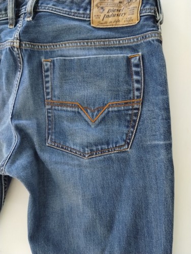 Diesel Industry Jeans Men 36x30 (Fit 38x29) Blue Zatiny Bootcut Button Fly EUC - Picture 6 of 16