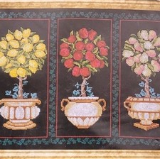 Design Works Crafts 2418 Laurie Korsgaden Topiary Trio Cross Stitch Kit Black