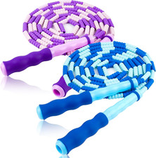 Adjustable Jump Rope for Kids Age 4-12, Tangle-Free Beaded Skipping Rope