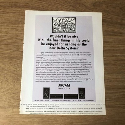 GRAM83 MAGAZINE ADVERT 11X8 THE NEW ARCAM DELTA SYSTEM