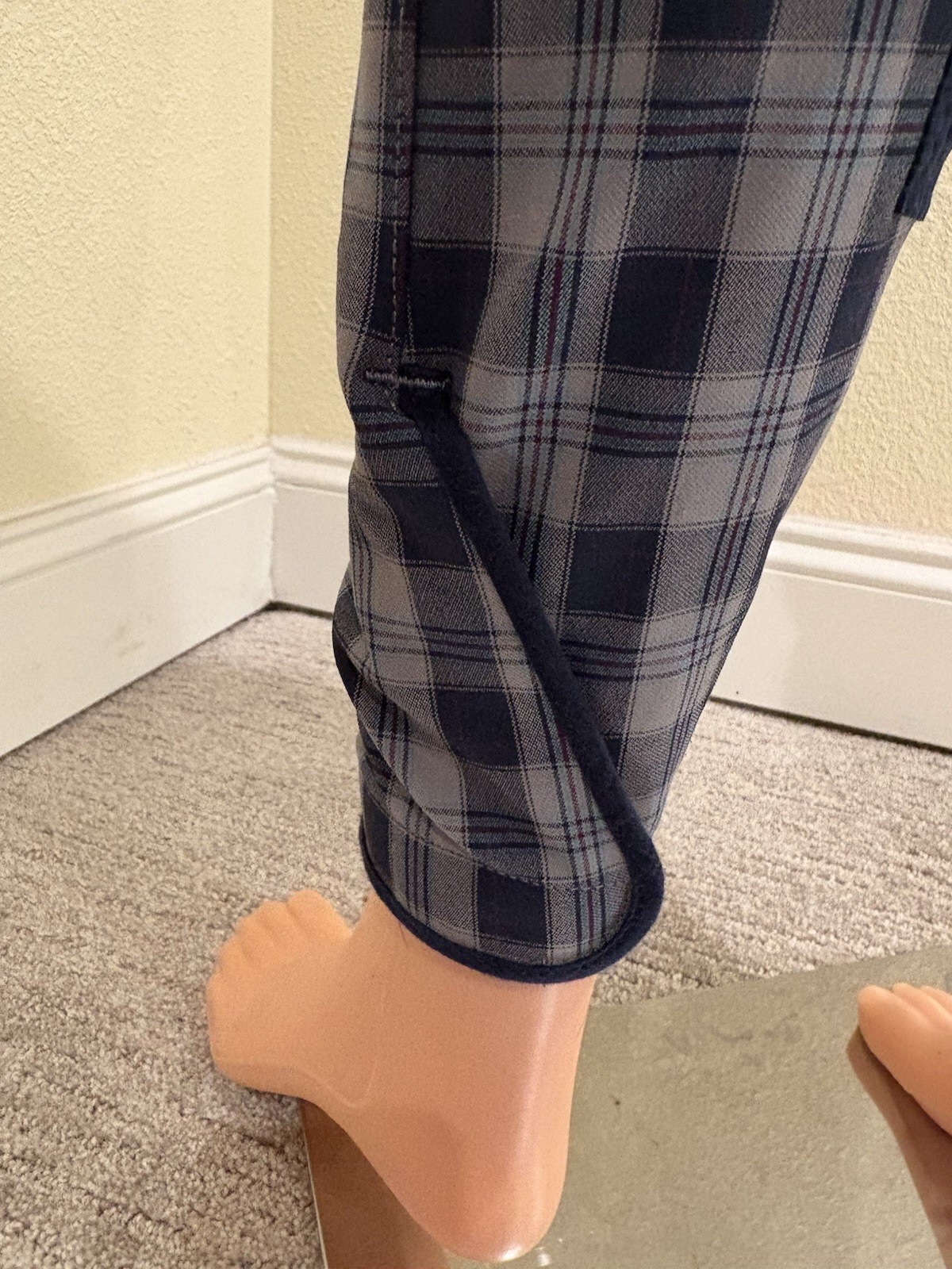 ELT Waldhausen Women's Riding Breeches Size 28 Full Seat Navy Plaid