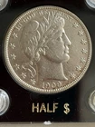 1909  Barber Half Dollar -- Beautiful AU Coin -- Likely Cleaned