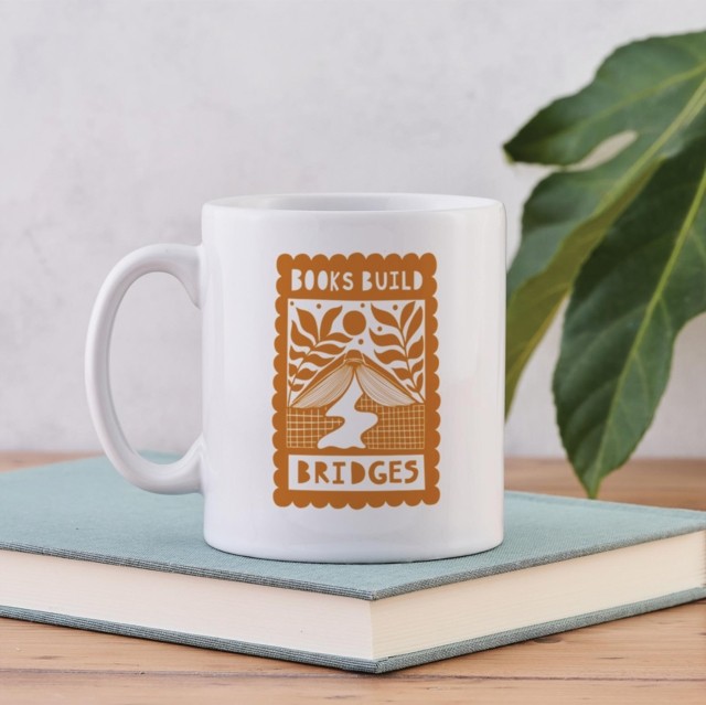 Books Build Bridges - Literary Mug by BOOKISHLY (General merchandise)