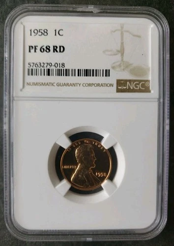 1958 Proof 1c Lincoln Wheat Cent NGC PF68 RD