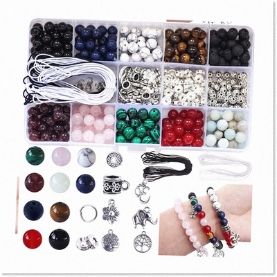 418-Piece Natural Stone Jewelry Making Kit