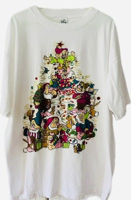Vintage 90s Snow White Seven Dwarves Rare Rhinestone Christmas Tree Disney Shirt