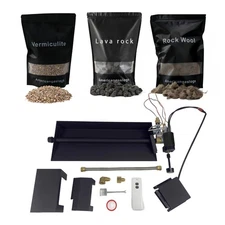 Americangaslos 18"-24" Burner Pan with Valve Remote for Gas Fireplace Gas