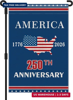 250th Anniversary USA Garden Flag 12x18 Double Sided, 1776-2026 American Patriot
